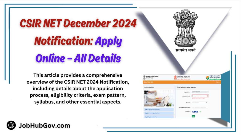 CSIR NET 2024 Notification December