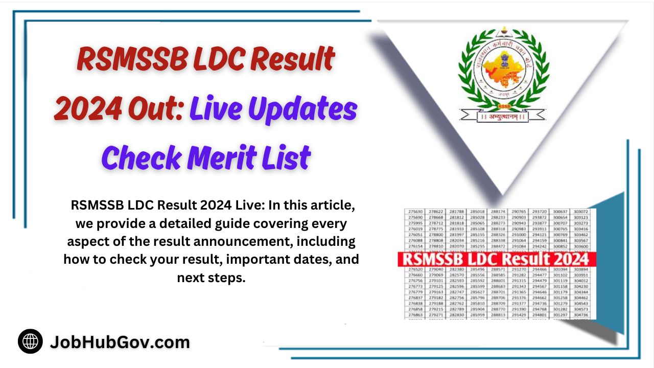 RSMSSB LDC Result 2024 Out