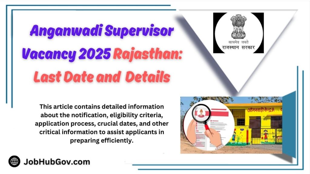 Anganwadi Supervisor Vacancy 2025