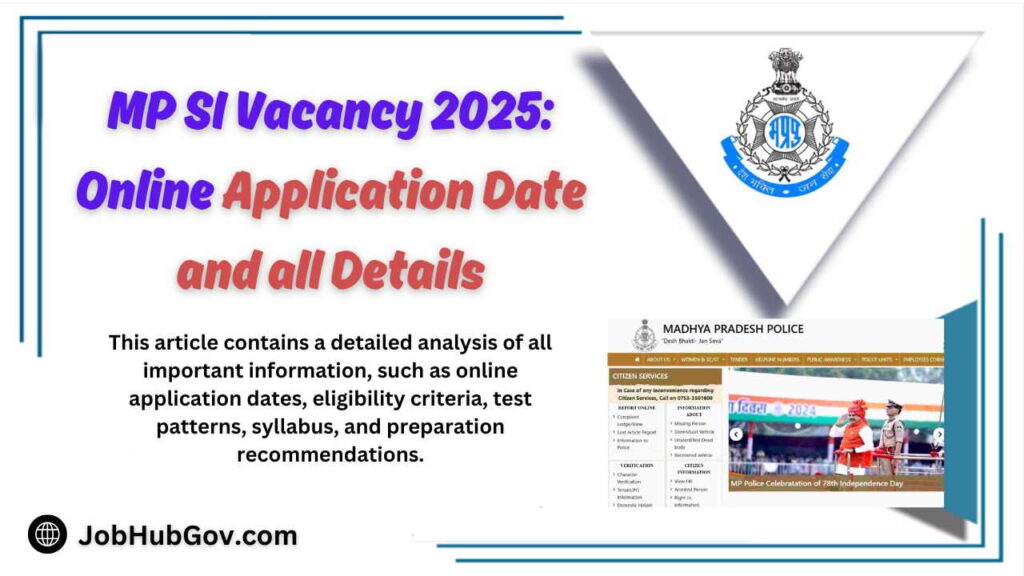 MP SI Vacancy 2025