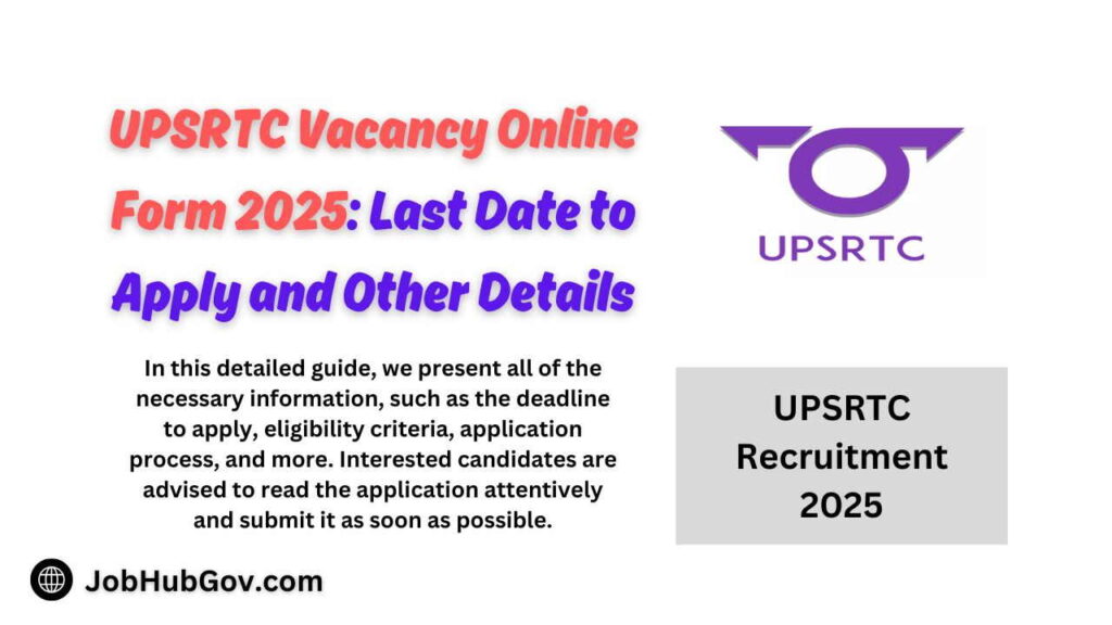 UPSRTC Vacancy Online Form 2025