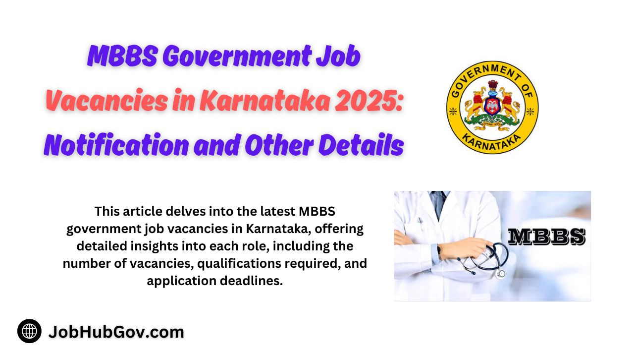 MBBS Government Job Vacancies in Karnataka 2025 