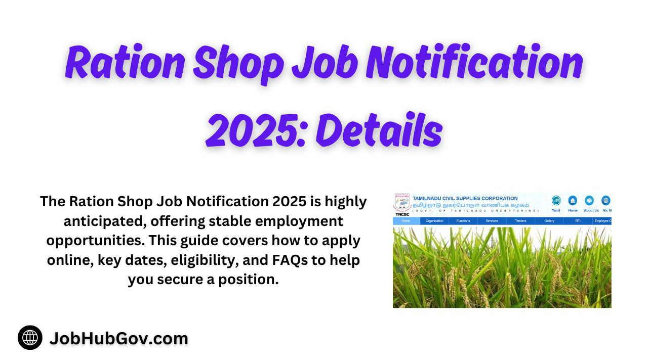 Ration Shop Job Notification 2025