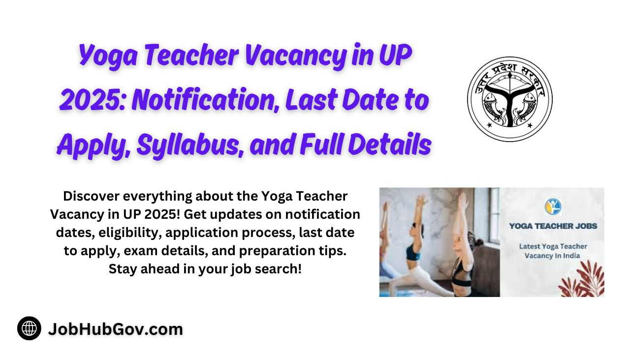 Yoga Teacher Vacancy in UP 2025